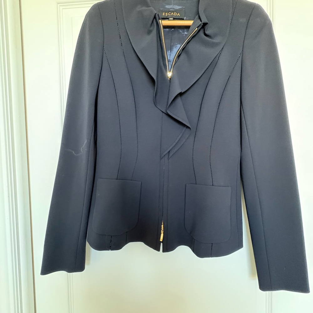 Escada Women's navy Blazer with Gold Accents